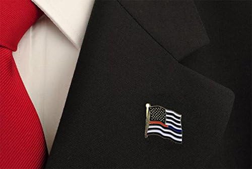 THIN LINE TACTICAL Thin Blue Line American Flag Lapel Pin