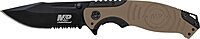 Smith & Wesson M&P SWMP13GLS 8.2in High Carbon S.S. Folding Knife with 3.5in Serrated Clip Point Blade and Aluminum Handle for Tactical, Survival and EDC