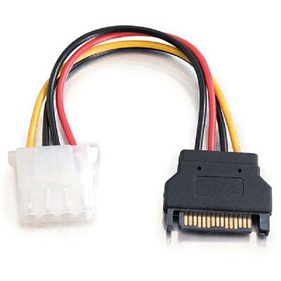 C2G 10149 15-Pin Serial ATA Male to LP4 Female Power Cable (6 Inch) 15 Pin Male to Female Power Cable 6 Inch Multi-Color
