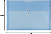 JAM PAPER Plastic Envelopes with Button & String Tie Closure - 12 Pack