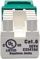 TRIPP LITE Cat6/Cat5e 110 Style Punch Down Keystone Jack Green TAA GSA (N238-001-GN)