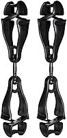 Ergodyne Squids 3420 Swiveling Dual-Clip Glove Holders, 5-1/2 in, Black - Set of 6