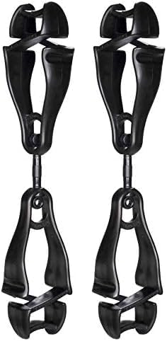Ergodyne Squids 3420 Swiveling Dual-Clip Glove Holders, 5-1/2 in, Black - Set of 6