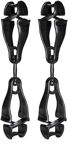 Ergodyne Squids 3420 Swiveling Dual-Clip Glove Holders, 5-1/2 in, Black - Set of 6