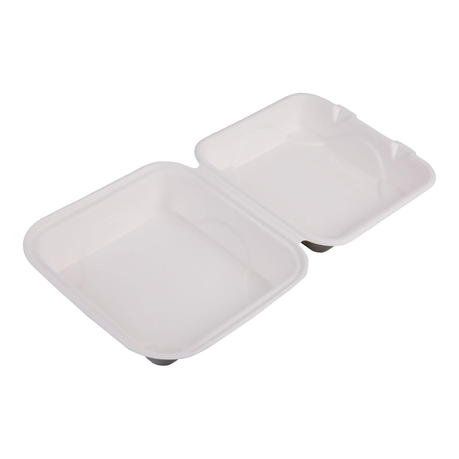 Eco-Products Compostable Bagasse Molded-Fiber Hinged Clamshell Containers