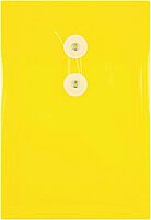 JAM PAPER Open-End Plastic Envelopes, Button & String