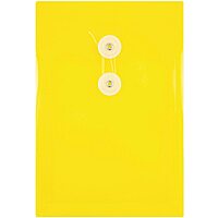 JAM PAPER Open-End Plastic Envelopes, Button & String