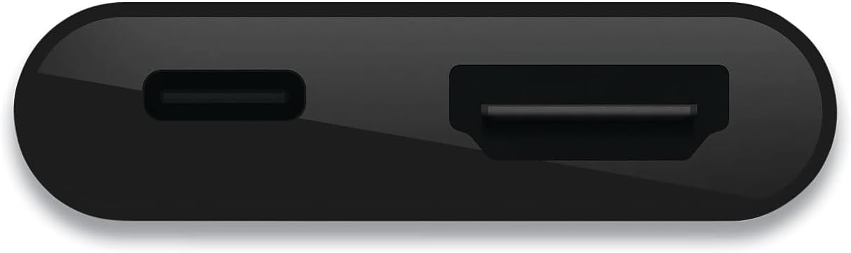 Belkin USB-C to HDMI + Charge Adapter, HDMI/USB-C(F)/USB-C(M), 2.53", Black