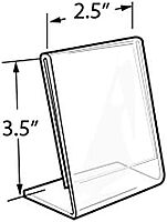 Azar Displays Acrylic L-Shaped Sign Holders, Clear - Pack of 10