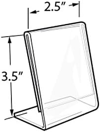 Azar Displays Acrylic L-Shaped Sign Holders, Clear - Pack of 10