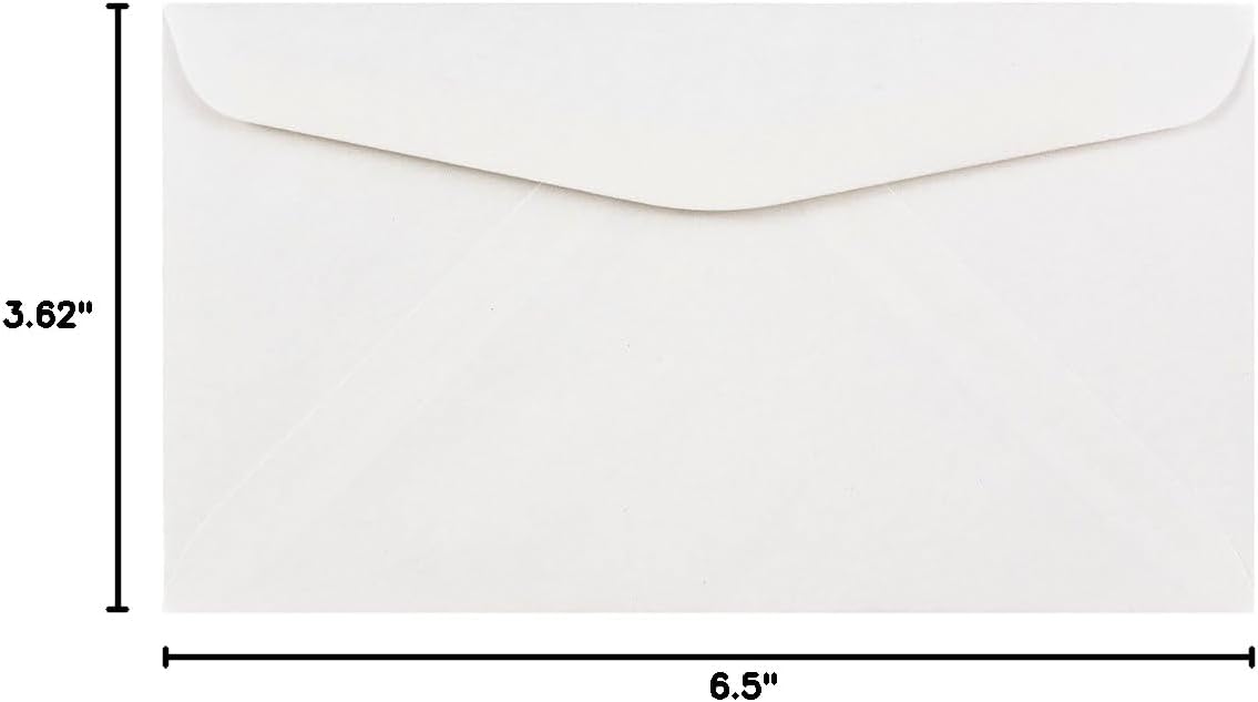 JAM PAPER #6 3/4 Business Booklet Envelopes - 3 5/8 x 6 1/2 - White - 25/pack
