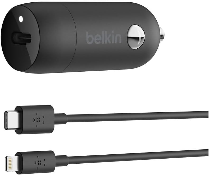 Belkin 20 Watt USB C Car Charger with Fast Charging for Apple iPhone 14, 14 Pro, 14 Pro Max, iPhone 13, 13 Pro, 13 Pro Max