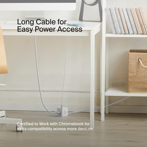 Belkin 6-Outlet Power Cube w/ 3 AC Outlets, 3 USB-A Ports, & 5ft Sturdy Extension Cord - Convenient Compact Cube for Home