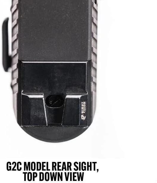 Night Fision Tritium Night Sight Set for Taurus G2C/G2/G3/TX22 - Perfect Dot Front Sight with Fluorescent Ring