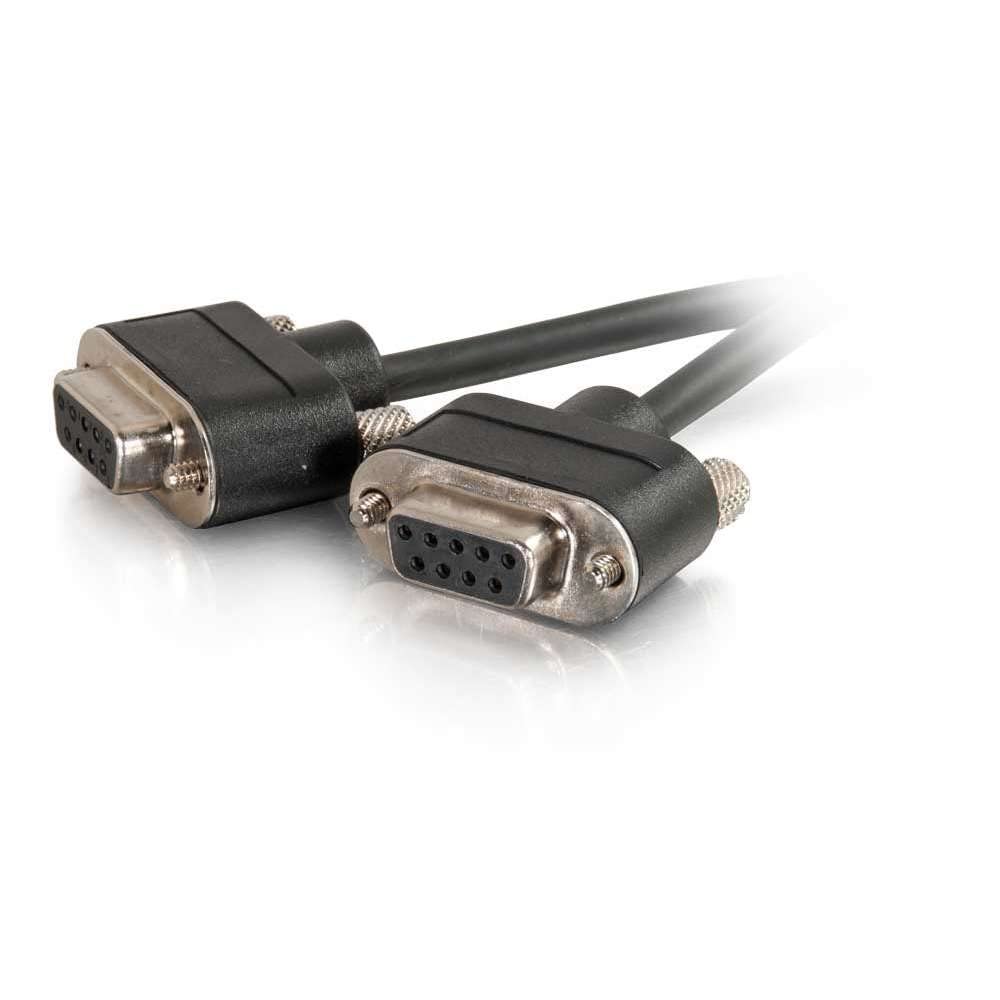 C2G 52174 Serial RS232 DB9 Null Modem Cable with Low Profile Connectors F/F, in-Wall CMG-Rated, Black (3 Feet, 0.91 Meters)