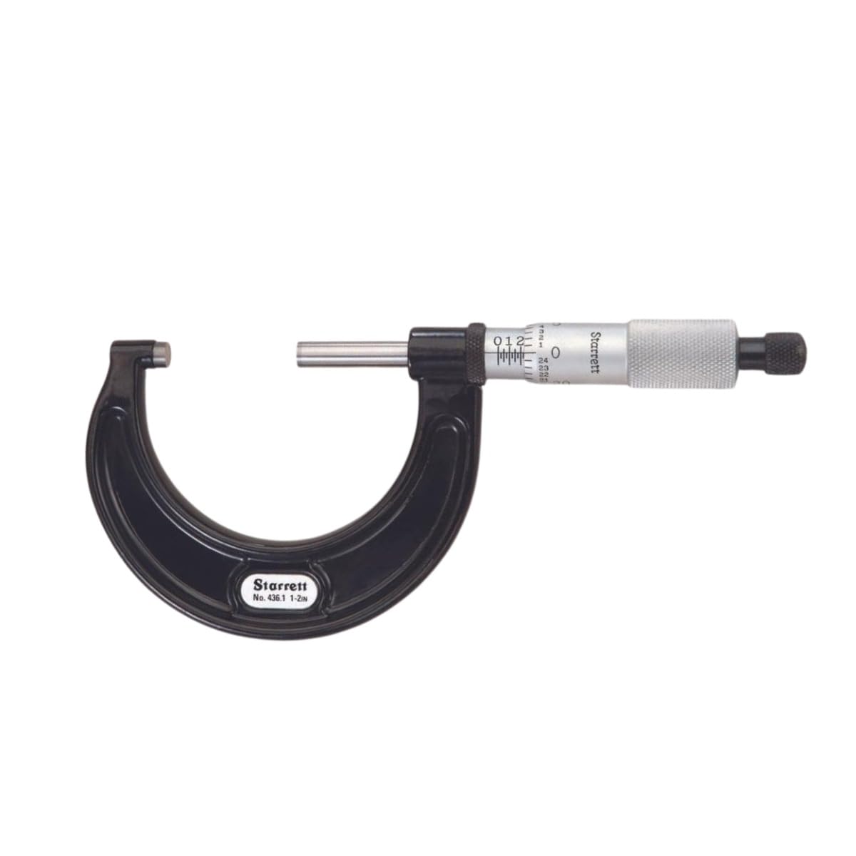 Starrett Outside Micrometer with One-Piece Spindle, Satin Chrome Finish and Advanced Sleeve Design - Graduation - 436.1XRL-2