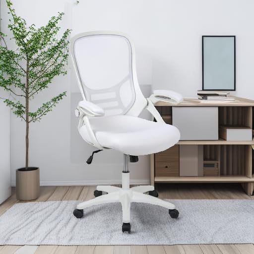 Flash Furniture Porter High-Back Mesh Ergonomic Swivel Office Chair with Adjustable Lumbar Support and Flip-Up Armrests
