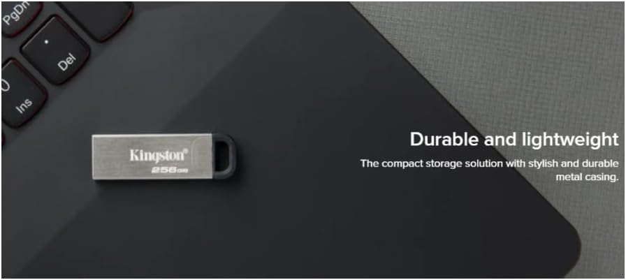 Kingston DataTraveler Kyson 128GB High Performance USB 3.2 Metal Flash Drive | Speeds up to 200MB/s | DTKN/128GB