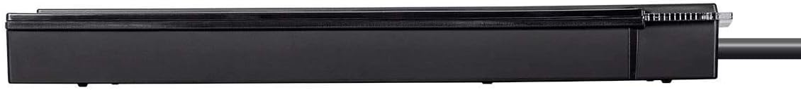 Monoprice 12 Outlet Slim Surge Protector Power Strip - 10 Feet - Black | Heavy Duty Cord | UL Rated, 4