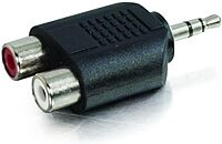 C2G 3.5mm Stereo Male to Dual RCA Female Audio Adapter - 2 x RCA Female - 1 x Mini-phone Male - Black