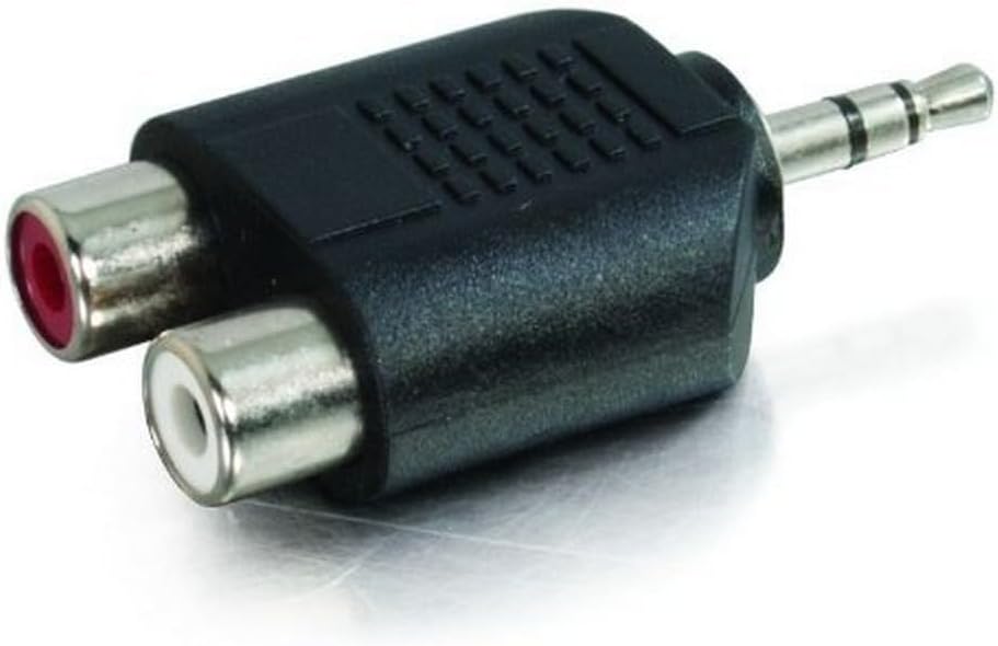 C2G 3.5mm Stereo Male to Dual RCA Female Audio Adapter - 2 x RCA Female - 1 x Mini-phone Male - Black