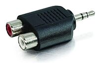 C2G 3.5mm Stereo Male to Dual RCA Female Audio Adapter - 2 x RCA Female - 1 x Mini-phone Male - Black