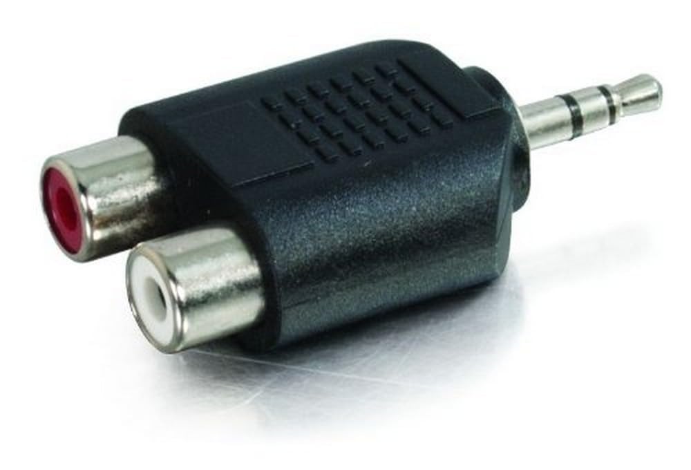 C2G 3.5mm Stereo Male to Dual RCA Female Audio Adapter - 2 x RCA Female - 1 x Mini-phone Male - Black