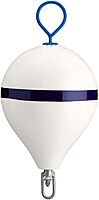 Polyform 17" CM Mooring Buoy w/Galvanized Iron - White Blue Stripe