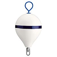 Polyform 17" CM Mooring Buoy w/Galvanized Iron - White Blue Stripe