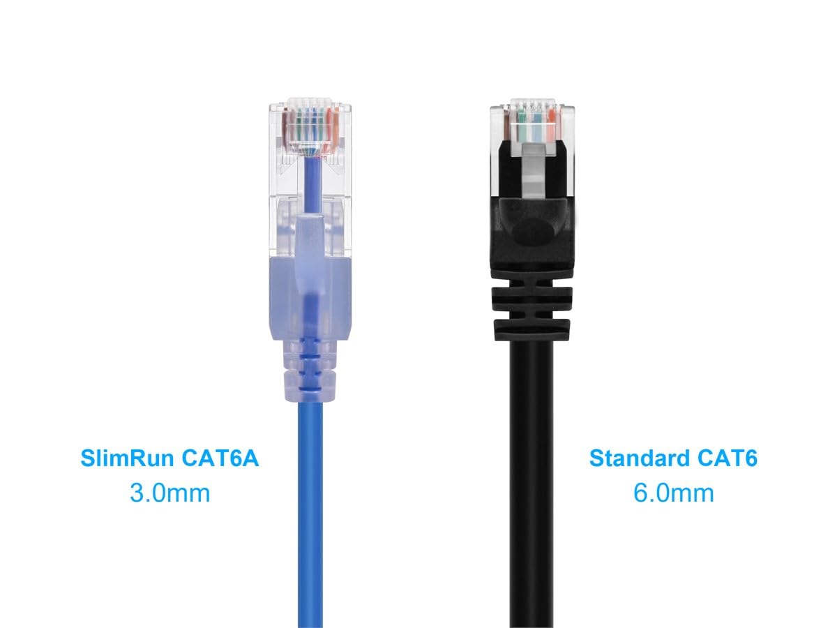 Monoprice SlimRun Cat6A Ethernet Patch Cable - 30AWG UTP Snagless RJ45 10G