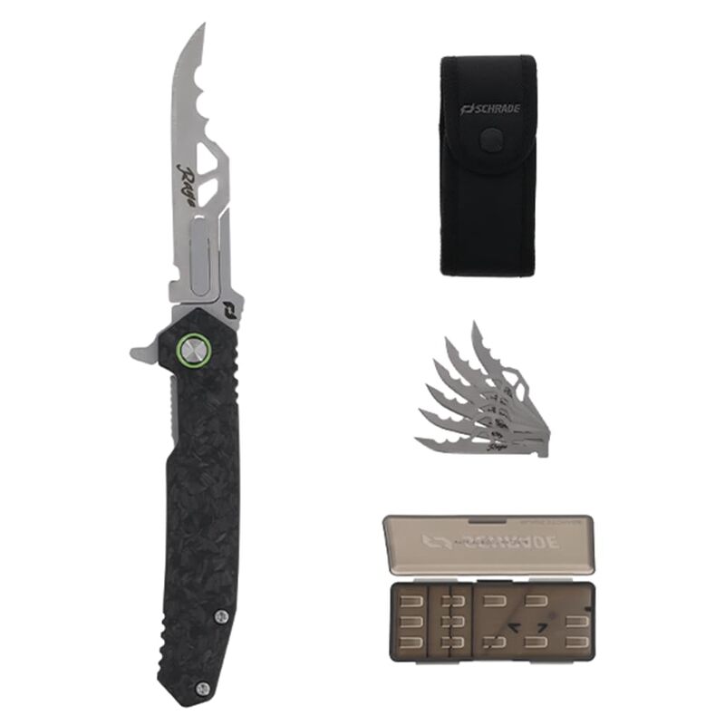 Schrade Enrage Stryche Replaceable Blade Knife with Carbon Fiber Handle, Pocket Clip