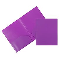 JAM Paper Heavy-Duty 2-Pocket Plastic Presentation Folders - Letter Size