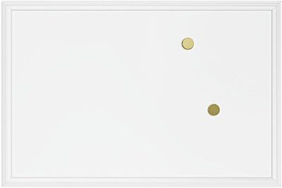 U Brands Farmhouse Magnetic Dry Erase Board, 30"x20", White Wood Style Frame, Includes 2 Magnets 30"W x 20"H