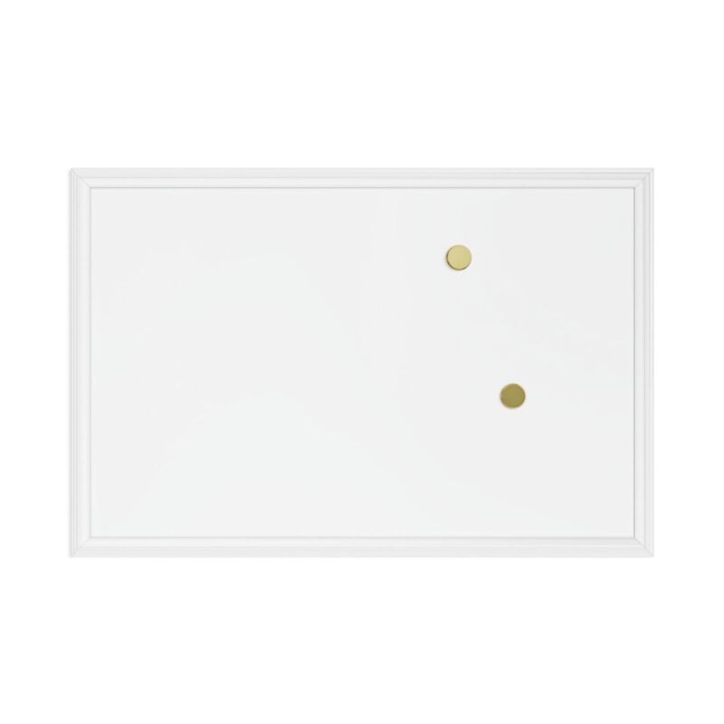U Brands Farmhouse Magnetic Dry Erase Board, 30"x20", White Wood Style Frame, Includes 2 Magnets 30"W x 20"H