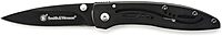 Smith & Wesson CKLPB 5.3in High Carbon S.S. Folding Knife with a 3.2in Drop Point Blade and Stainless Steel Handle for Outdoor, Tactical, Survival and EDC,Black