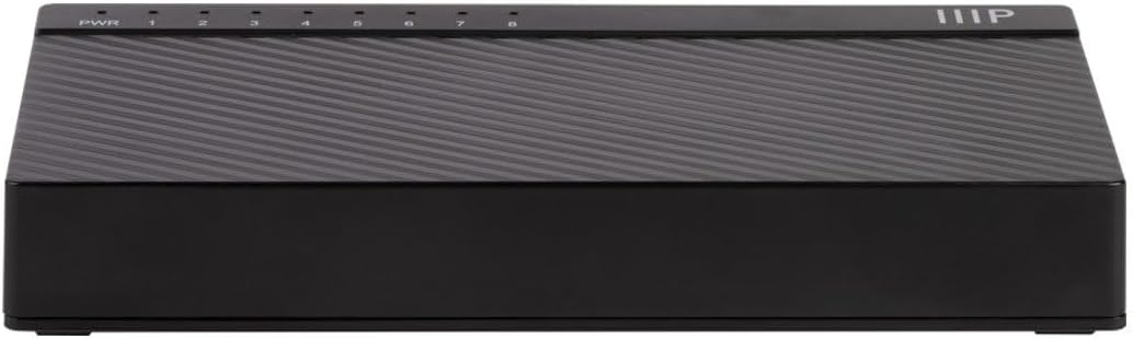 Monoprice 8-Port Gigabit Ethernet Unmanaged Desktop Switch - 10/100/1000Mbps, RJ45, IEEE 802.3ab, Plug-n-Play