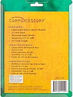 Compucessory Lightweight Stereo Headphones with Mic - Stereo - Mini-phone (3.5mm) - Wired - 32 Ohm - 20 Hz - 15154