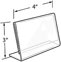 Azar Displays Acrylic L-Shaped Sign Holders, Clear - Pack of 10