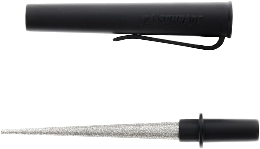 Schrade Delta Class Hone Cone with Diamond Dust Tapered Sharpening Rod , 4.6" for Knife Sharpening and EDC