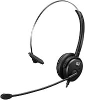 Xtream P1 Single-Sided USB Wired Headset with Adjustable Noise Canceling Microphone, Black