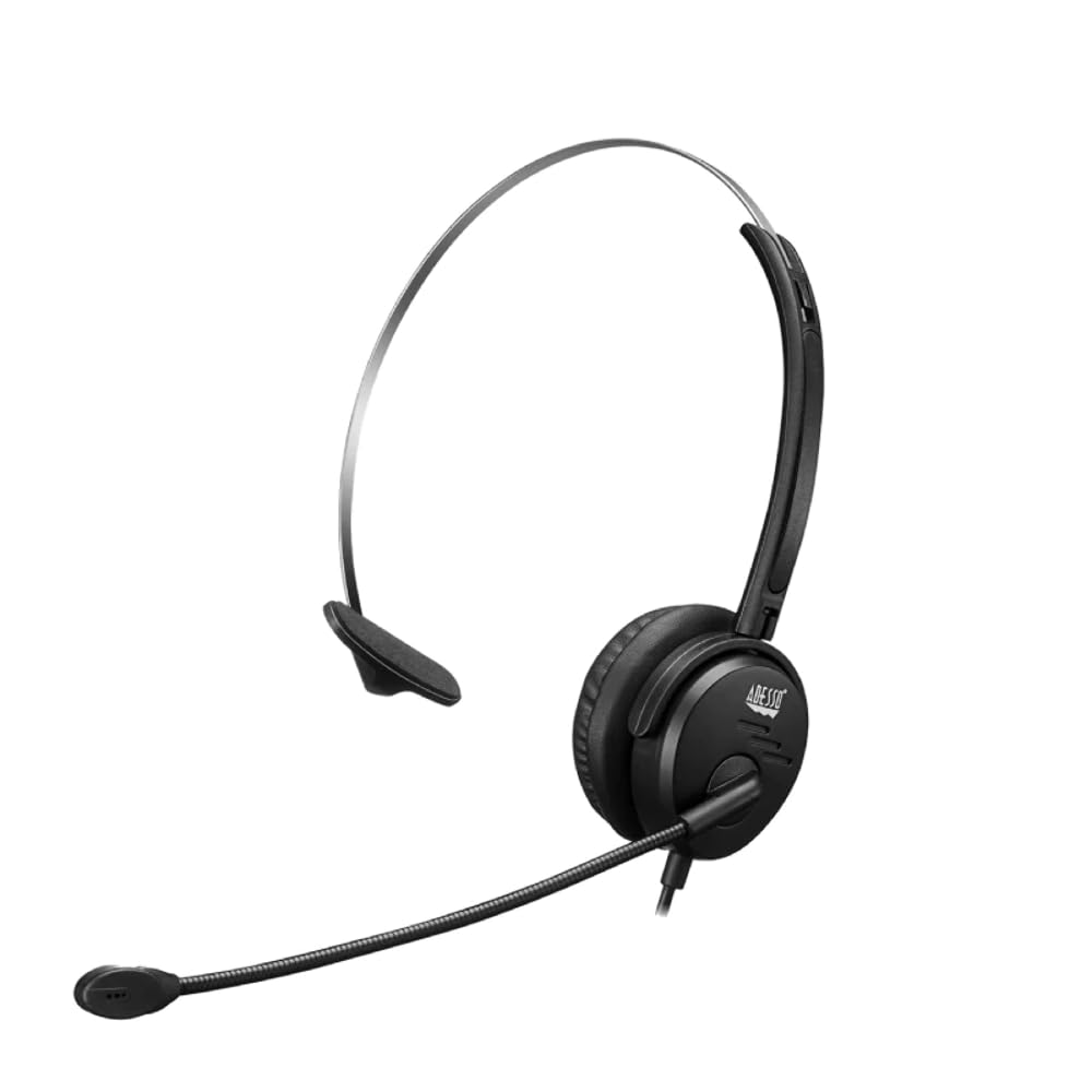 Xtream P1 Single-Sided USB Wired Headset with Adjustable Noise Canceling Microphone, Black