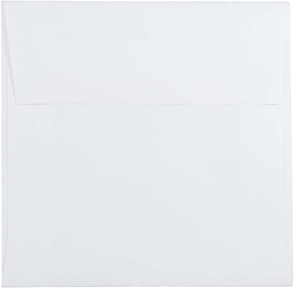 JAM PAPER Square Invitation Envelopes - White - Gummed Seal - 25/Pack