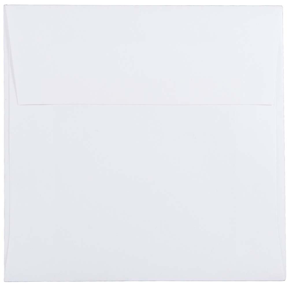 JAM PAPER Square Invitation Envelopes - White - Gummed Seal - 25/Pack