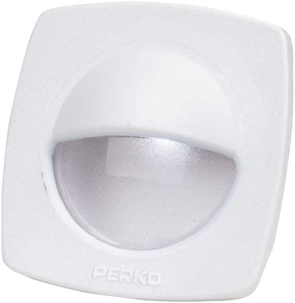 Perko 1074DP2WHT LED Utility Light with Snap-On Front Cover for 1.75" Diameter Hole - White Polymer