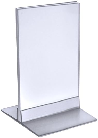 Azar Displays 102726 Clear Acrylic Double Sided Sign Holder 4" x 6" Vertical/Horizontal with T Strip, 10-Pack