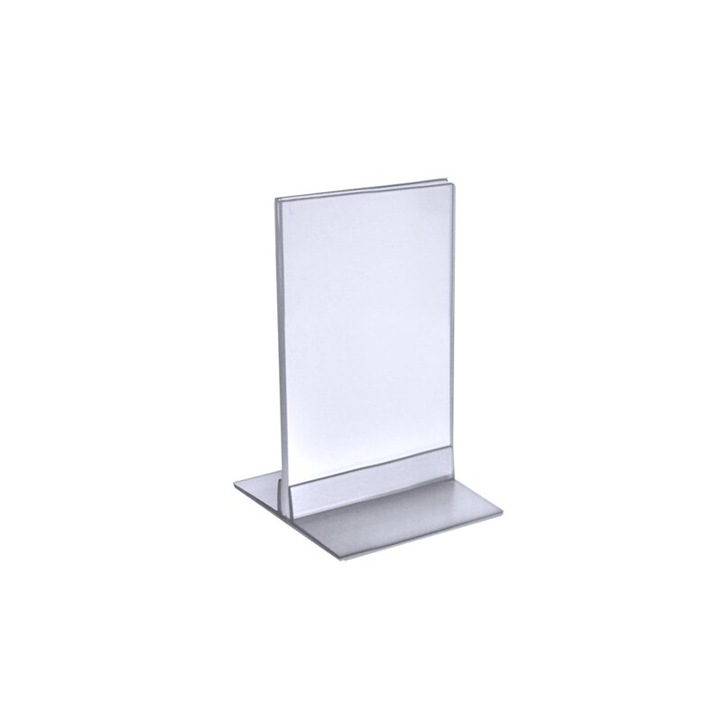Azar Displays 102726 Clear Acrylic Double Sided Sign Holder 4" x 6" Vertical/Horizontal with T Strip, 10-Pack