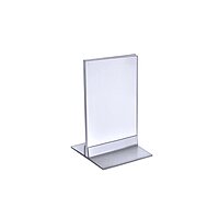 Azar Displays 102726 Clear Acrylic Double Sided Sign Holder 4" x 6" Vertical/Horizontal with T Strip, 10-Pack