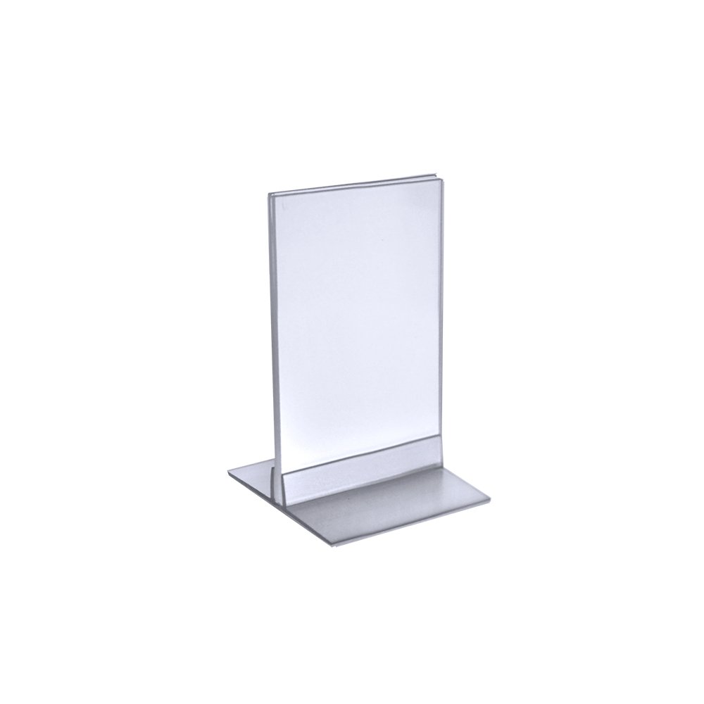 Azar Displays 102726 Clear Acrylic Double Sided Sign Holder 4" x 6" Vertical/Horizontal with T Strip, 10-Pack