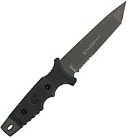 Smith & Wesson SW7 Fixed Blade Knife with Tanto Blade and TPE Handle for Outdoor, Tactical, Survival and EDC