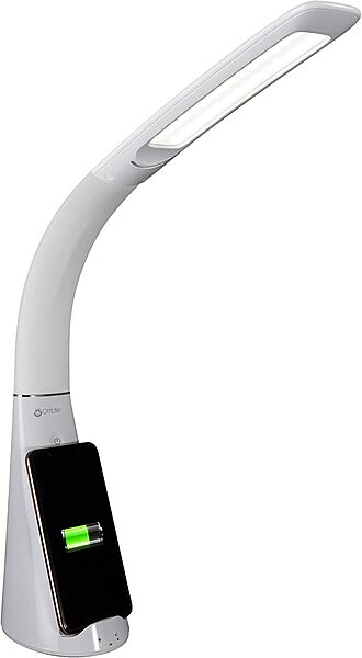OttLite Purify LED Sanitizing Desk Lamp with Wireless Charging – Eliminates up to 99.9% of Bacteria, Touch Activated